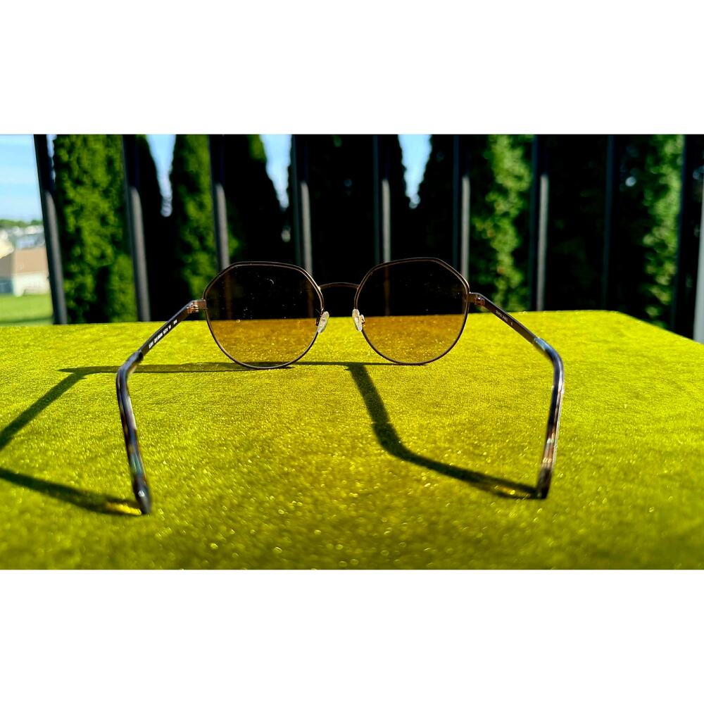 ✨ NIB Draper James DJ7011 Geometric Metal Sunglasses in Gradient Brown 🕶️ - Picture 4 of 6